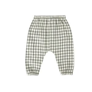 Quincy Mae Sea Green Gingham Pant 12-18M